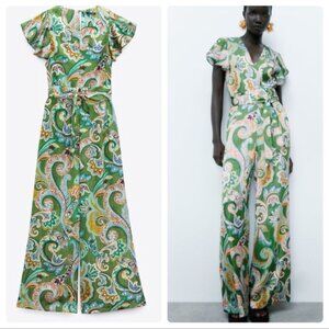 Zara multi-color print jumpsuit